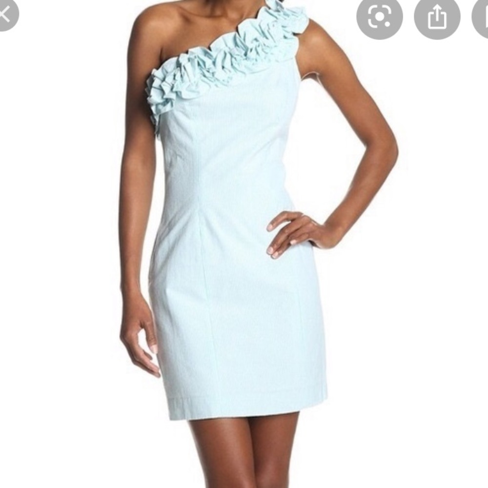 Lily Pulitzer off the shoulder teal dress